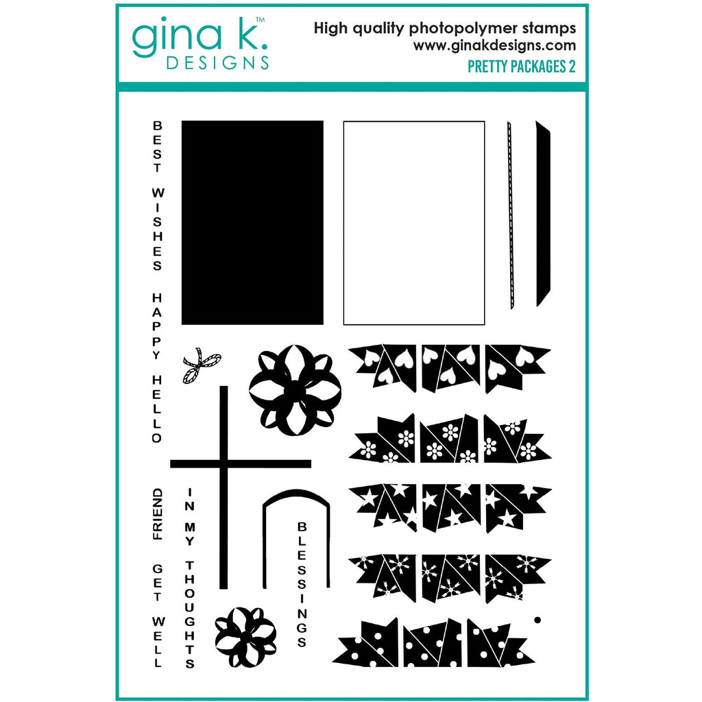 Gina K Designs Pretty Packages 2 Stamps and Dies Bundle mmdie0480 stamps only