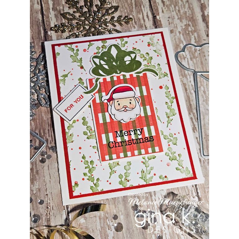 Gina K Designs Pretty Packages Clear Stamps mm136 Merry Christmas