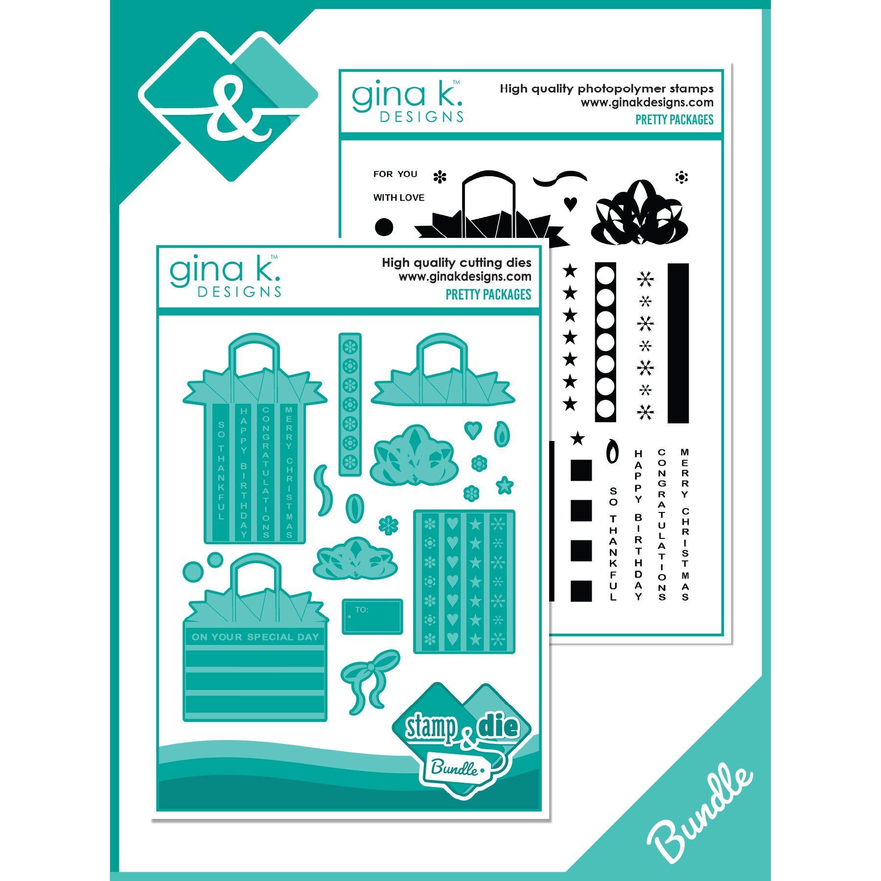 Gina K Designs Pretty Packages Stamps and Dies Bundle mmdie0452
