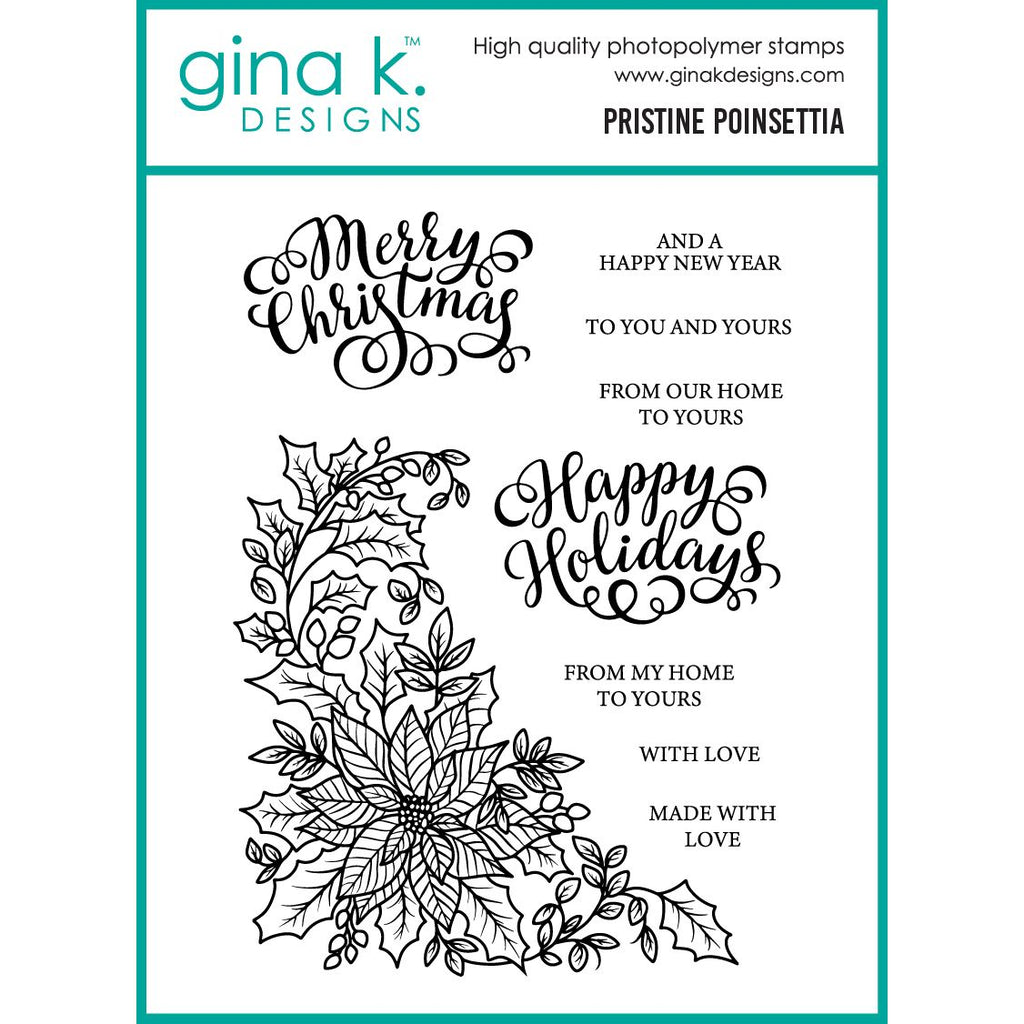 Gina K Designs Pristine Poinsettia Stamps as50