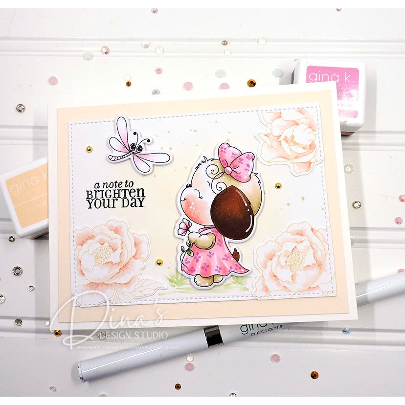 Gina K Designs Puppies On My Mind Stamps dg11 Cute Girl