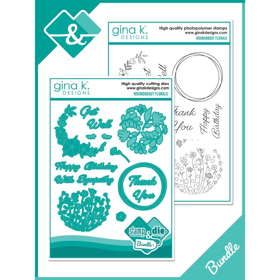 Gina K Designs Roundabout Florals Stamps and Dies Bundle dwdie0501