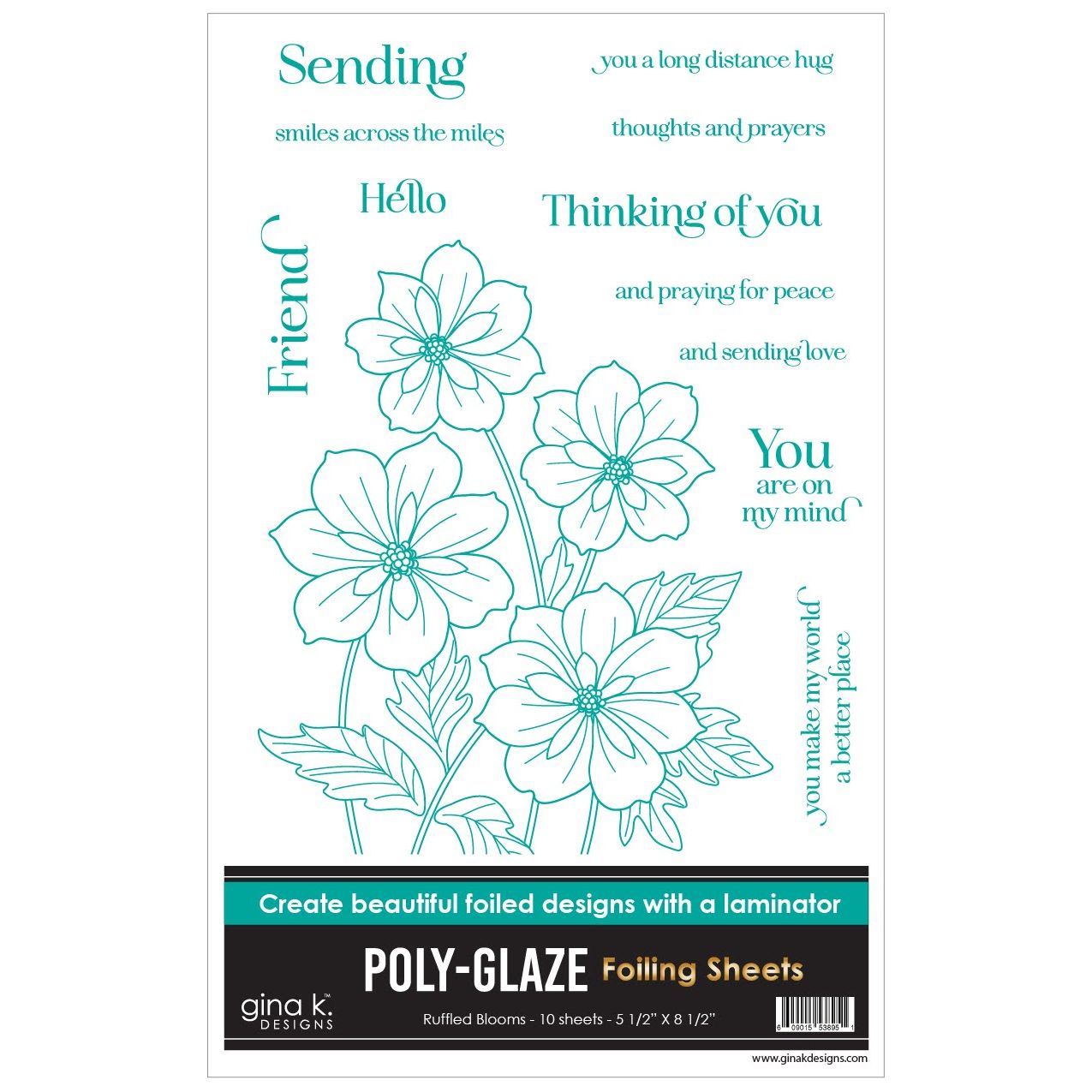 Gina K Designs Ruffled Blooms Poly-Glaze Foiling Sheets pgf44