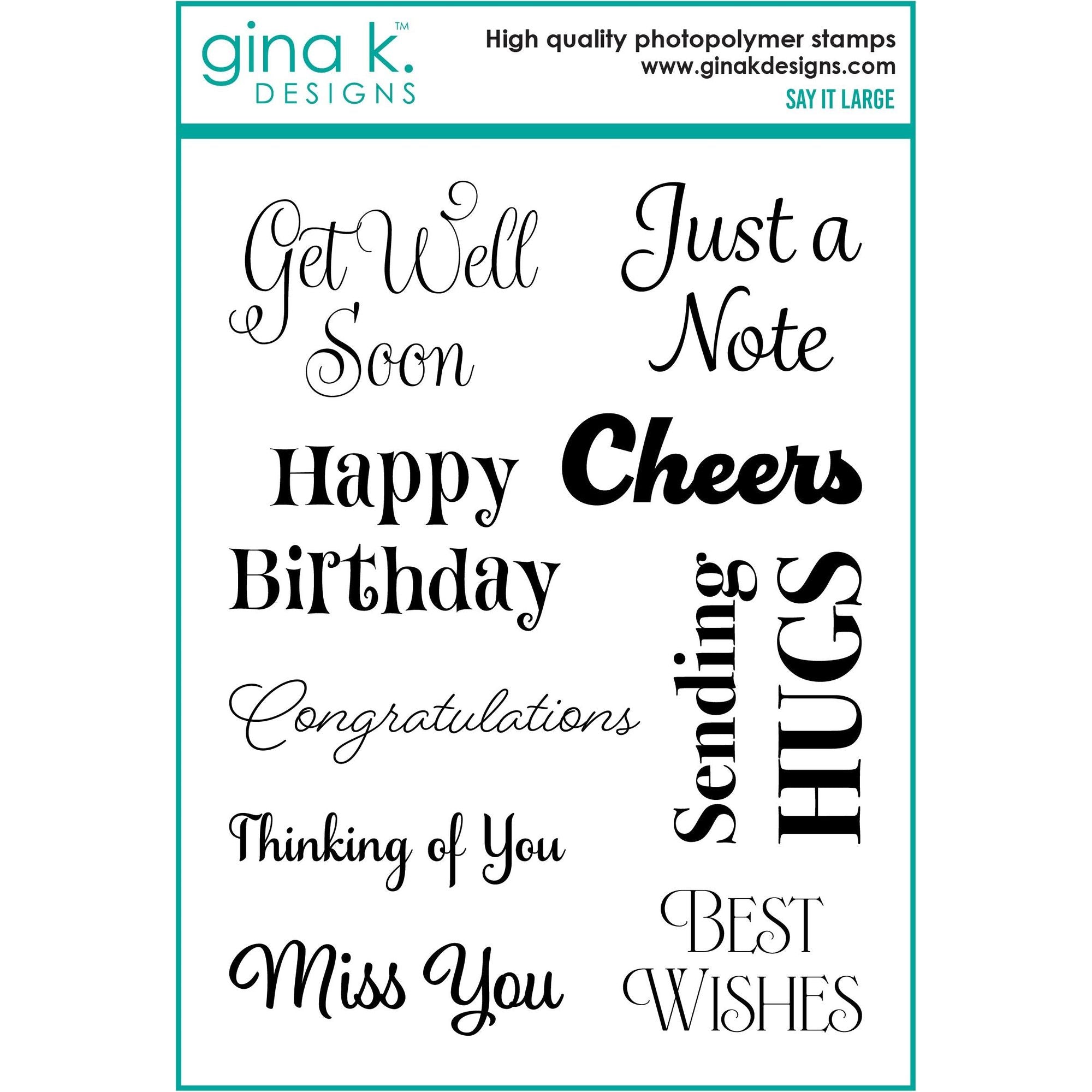 Gina K Designs Say it Large Stamps dw32