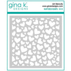 Gina K Designs Scattered Hearts Stencil gkdst100