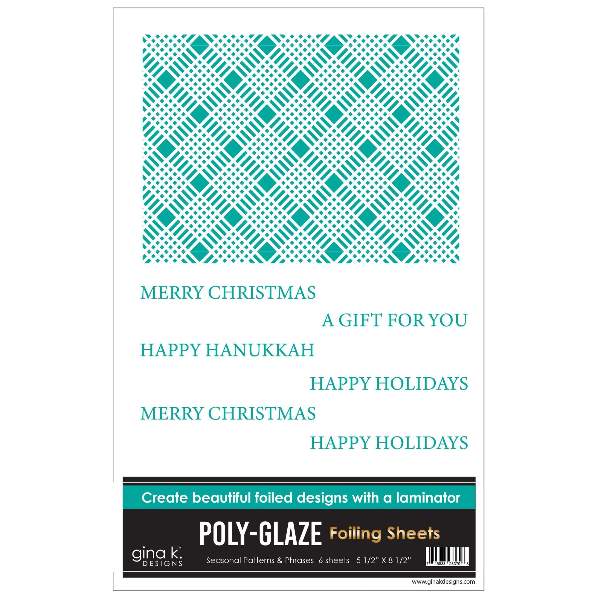 Gina K Designs Seasonal Patterns and Phrases Poly-Glaze Foiling Sheets pgf52