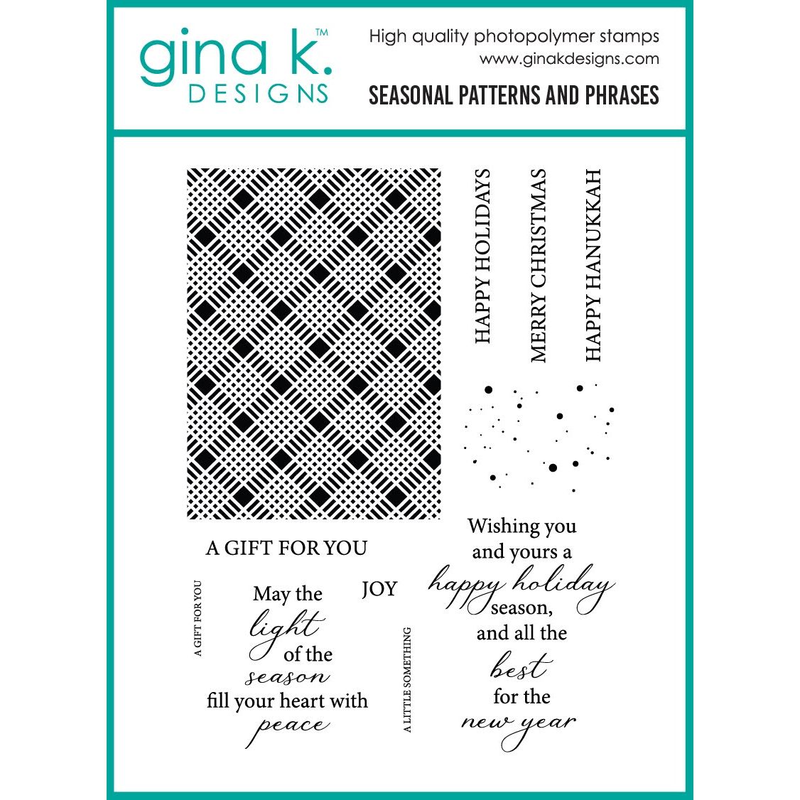 Gina K Designs Seasonal Patterns and Phrases Stamps gkd319