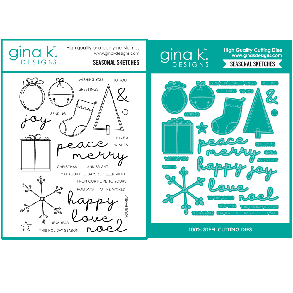 Gina K Designs Seasonal Sketches Stamps and Dies