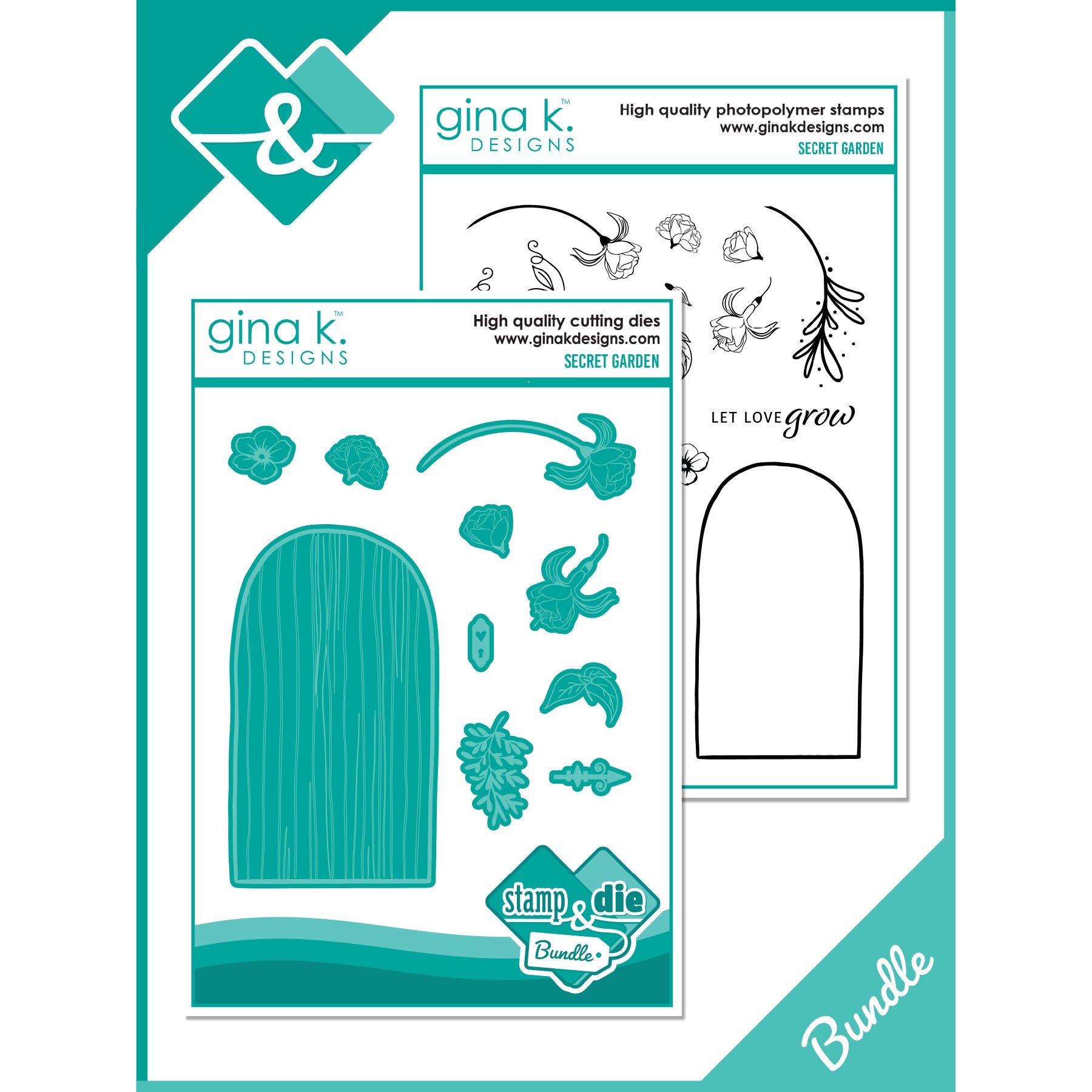 Gina K Designs Secret Garden Stamps and Dies Bundle lhdie0472