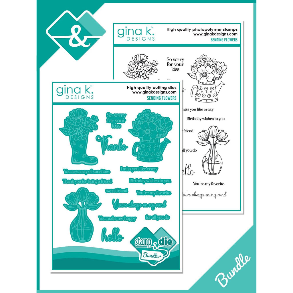 Gina K Designs Sending Flowers Stamps and Dies Bundle gkdie0502