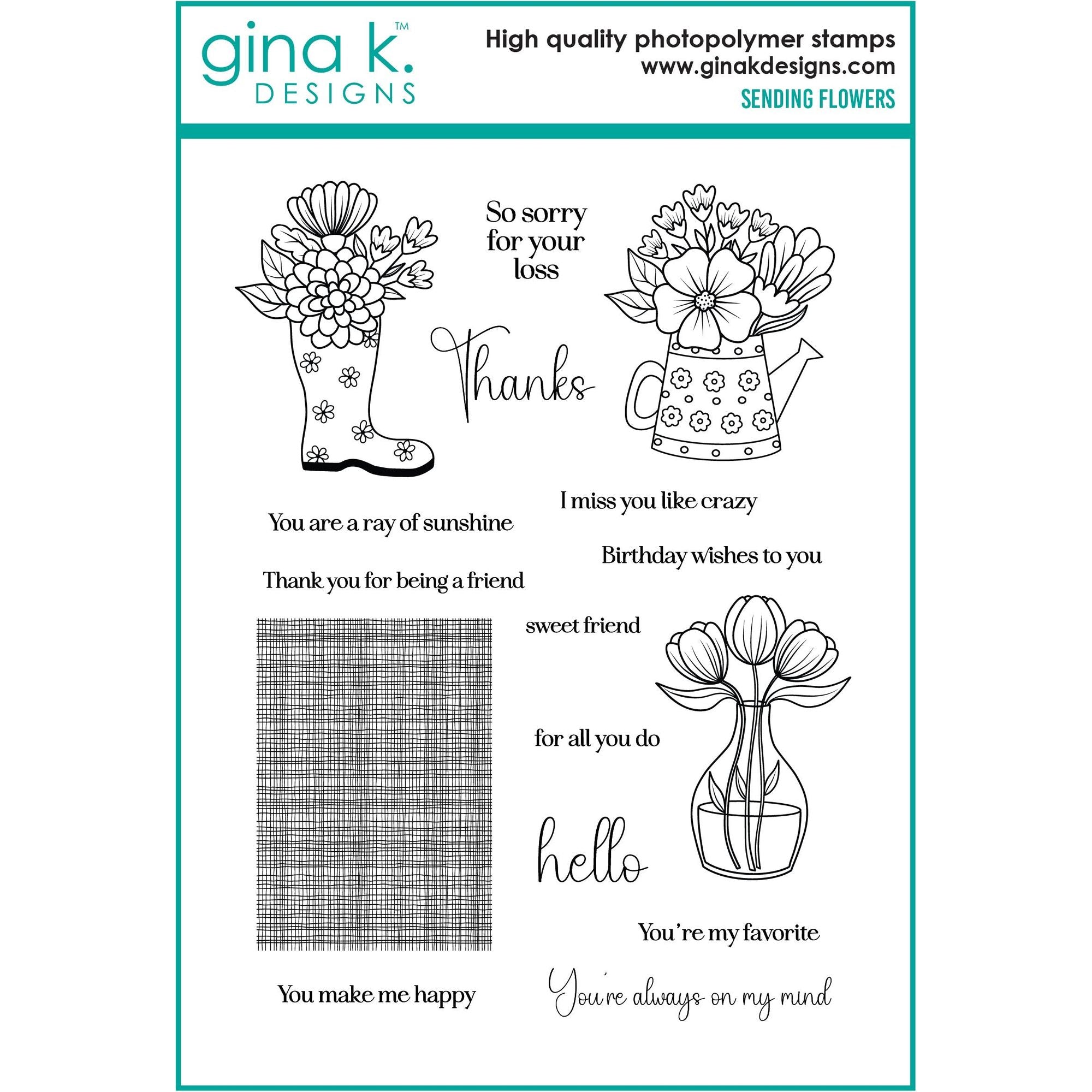 Gina K Designs Sending Flowers Stamps gkd276