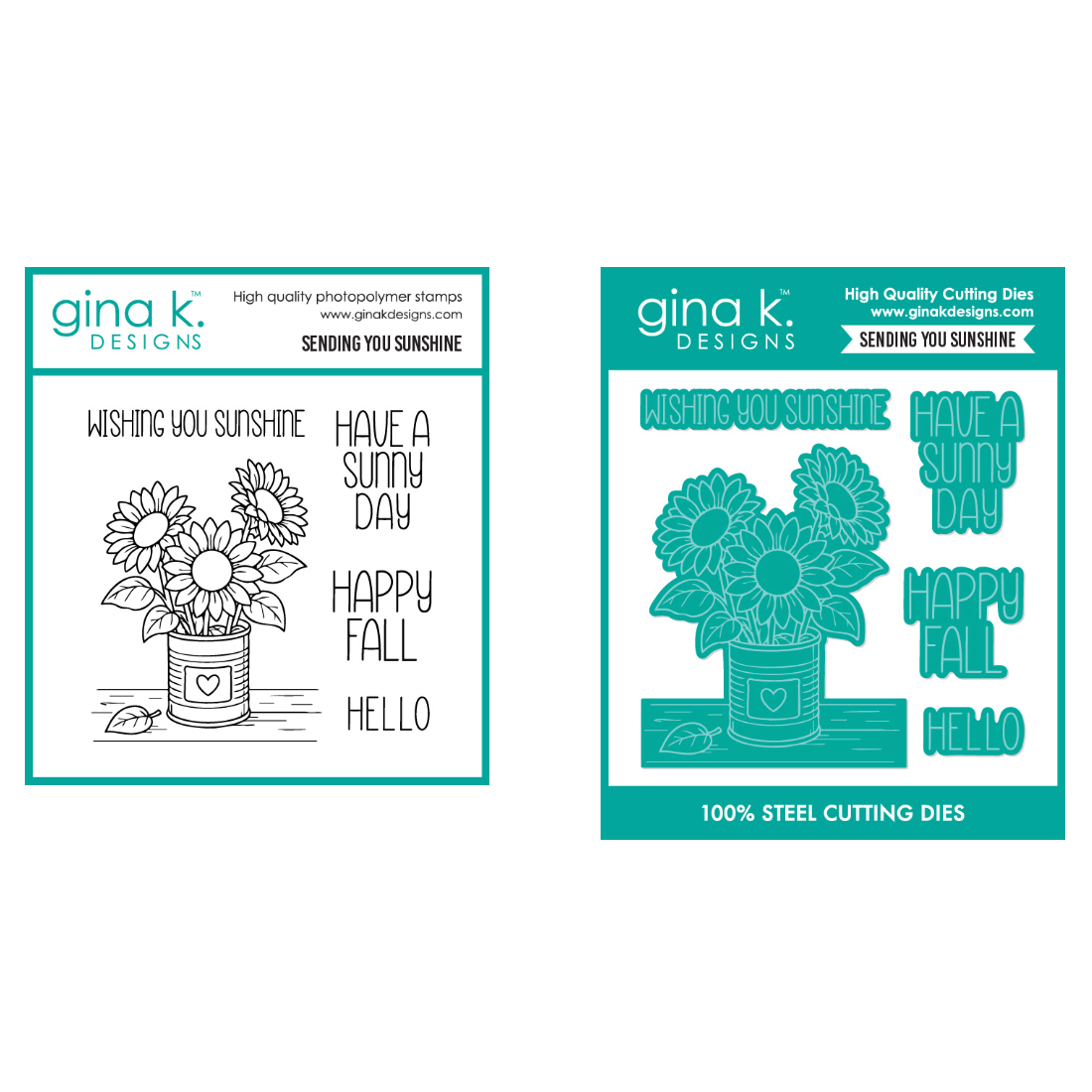 Gina K Designs Sending You Sunshine Stamps and Dies
