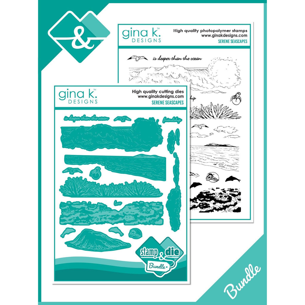 Gina K Designs Serene Seascapes Stamps and Dies Bundle mmdie0491