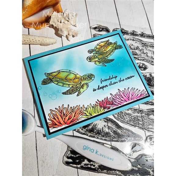 Gina K Designs Serene Seascapes Stamps and Dies Bundle mmdie0491 turtle