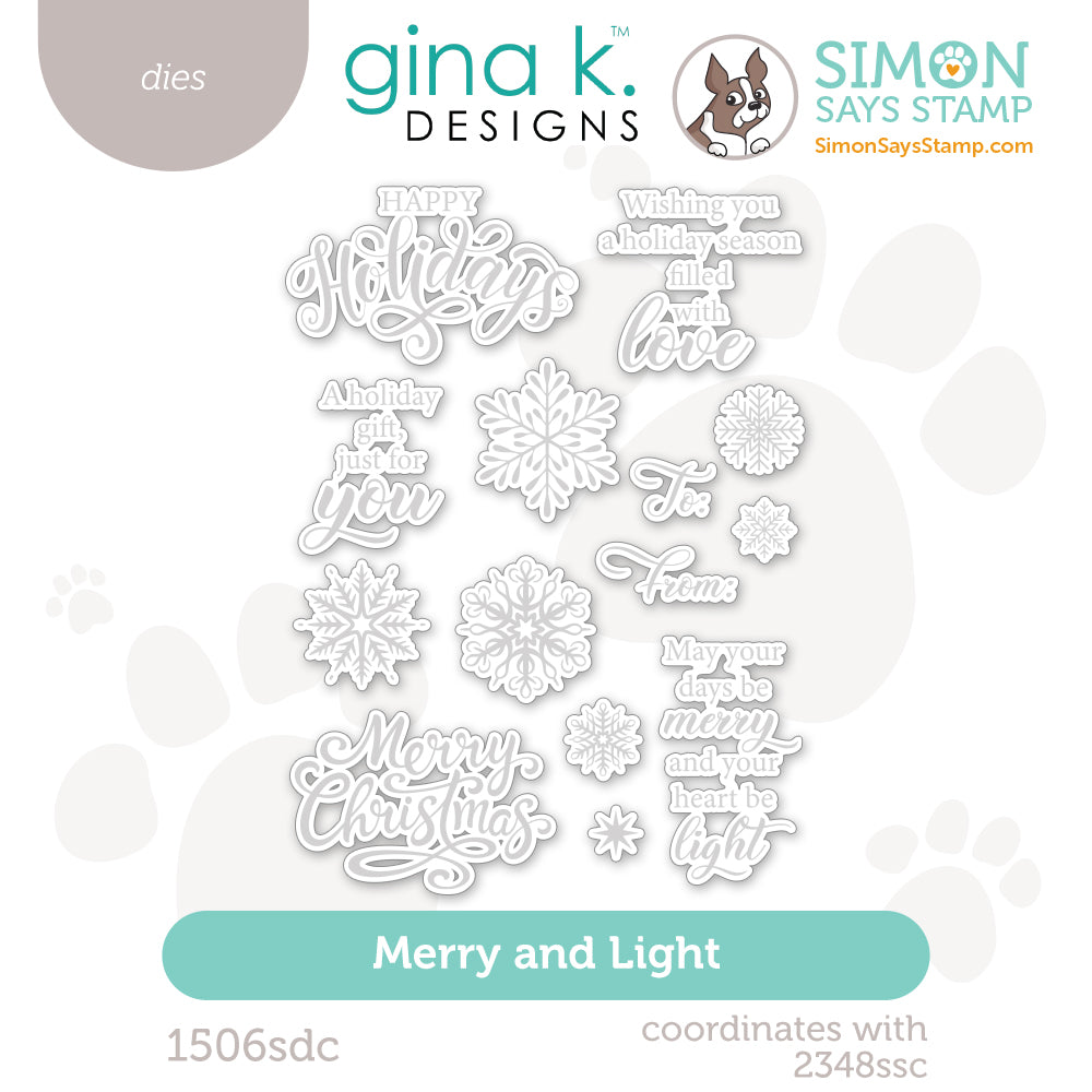 Gina K Designs Simon Says Merry And Light Wafer Die 1506sdc
