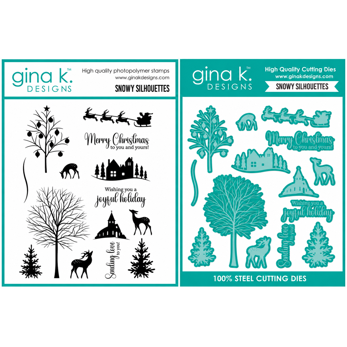 Gina K Designs Snowy Silhouettes Stamps and Dies
