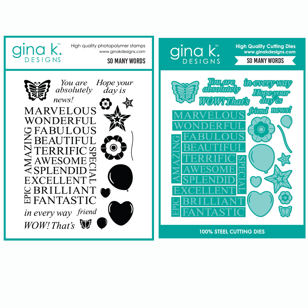 Gina K Designs So Many Words Stamps and Dies
