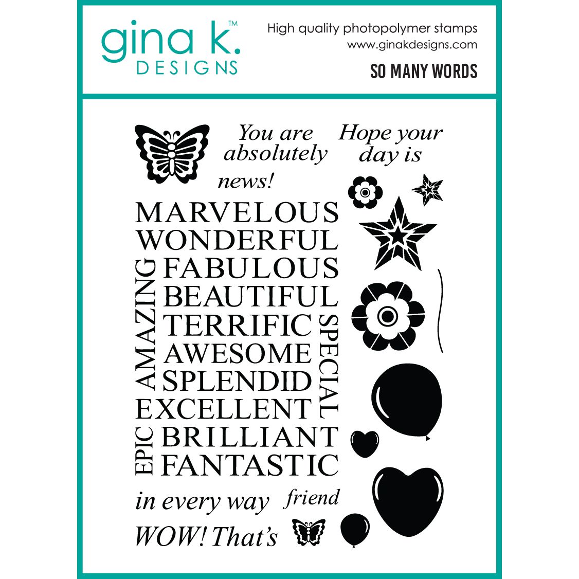 Gina K Designs So Many Words Stamps mm151