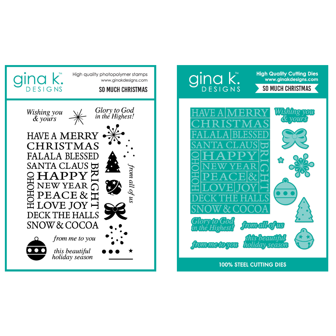 Gina K Designs So Much Christmas Stamps and Dies