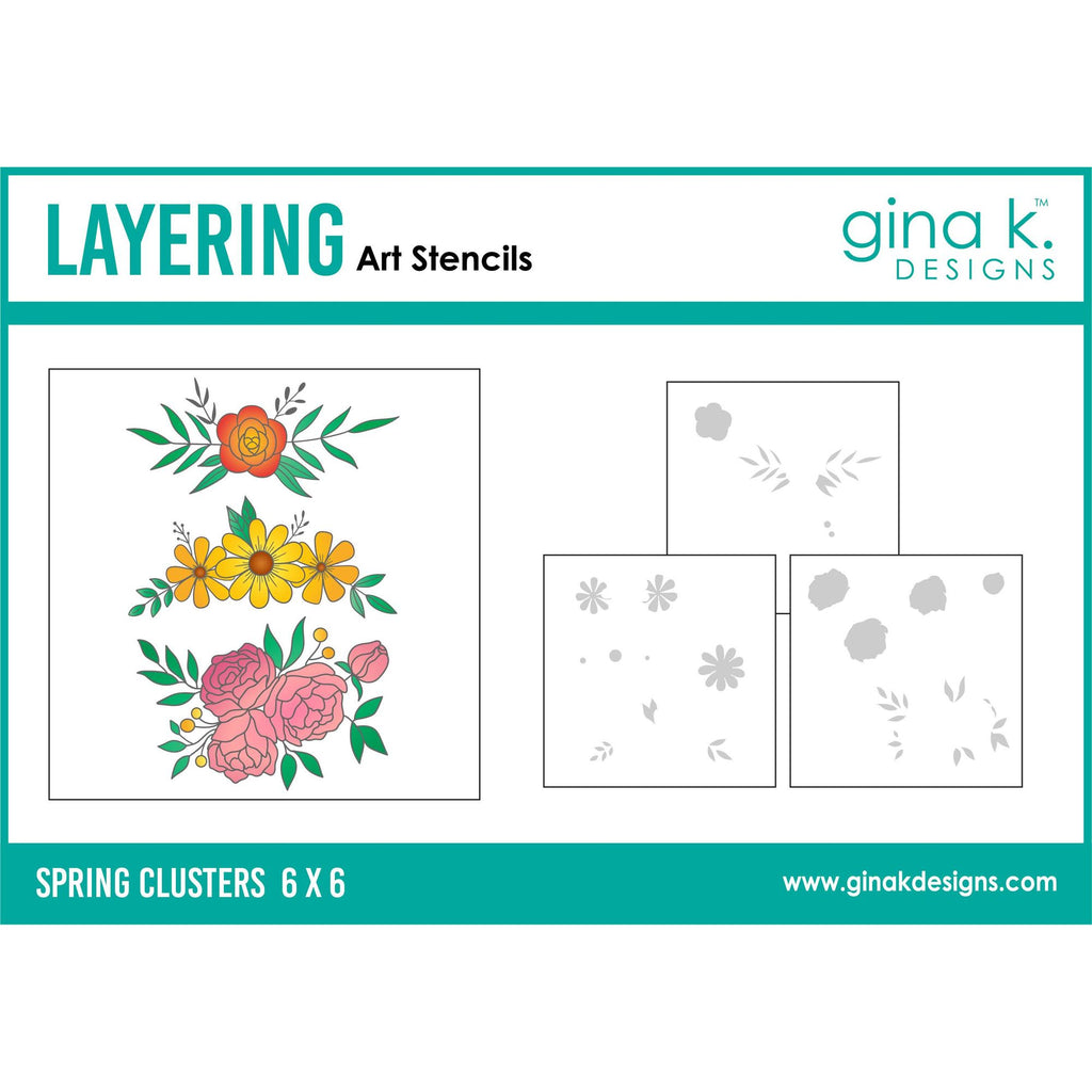 Gina K Designs Spring Clusters Layering Stencils gkdst93