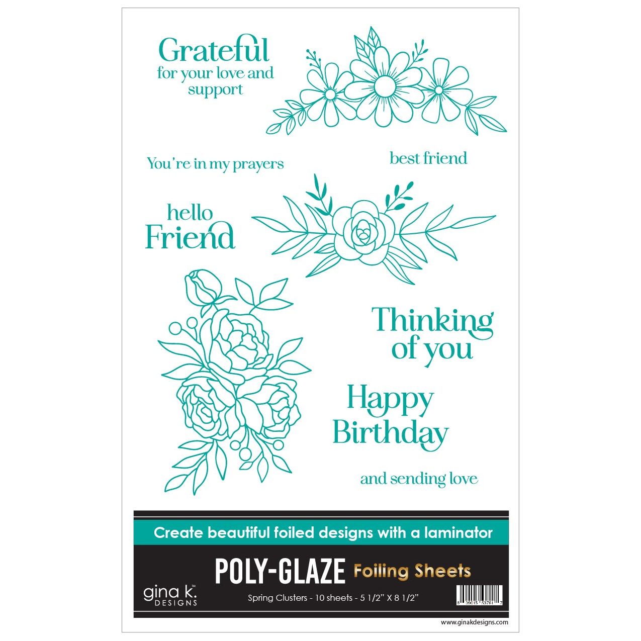 Gina K Designs Spring Clusters Poly-Glaze Foiling Sheets pgf38
