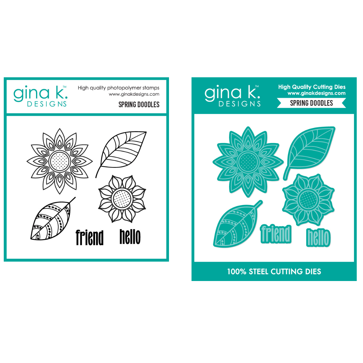 Gina K Designs Spring Doodles Stamps and Dies