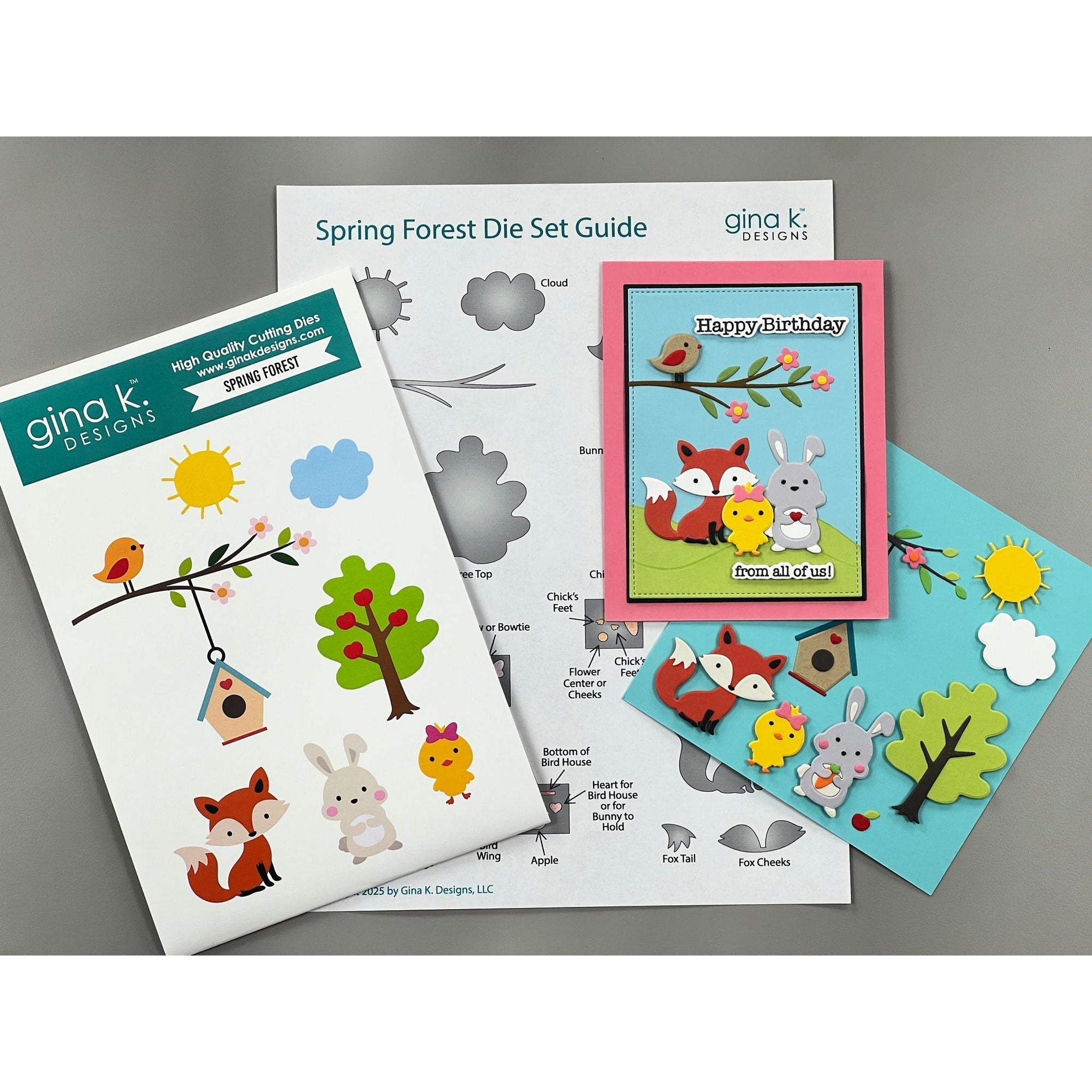 Gina K Designs Spring Forest Dies die0487 guide