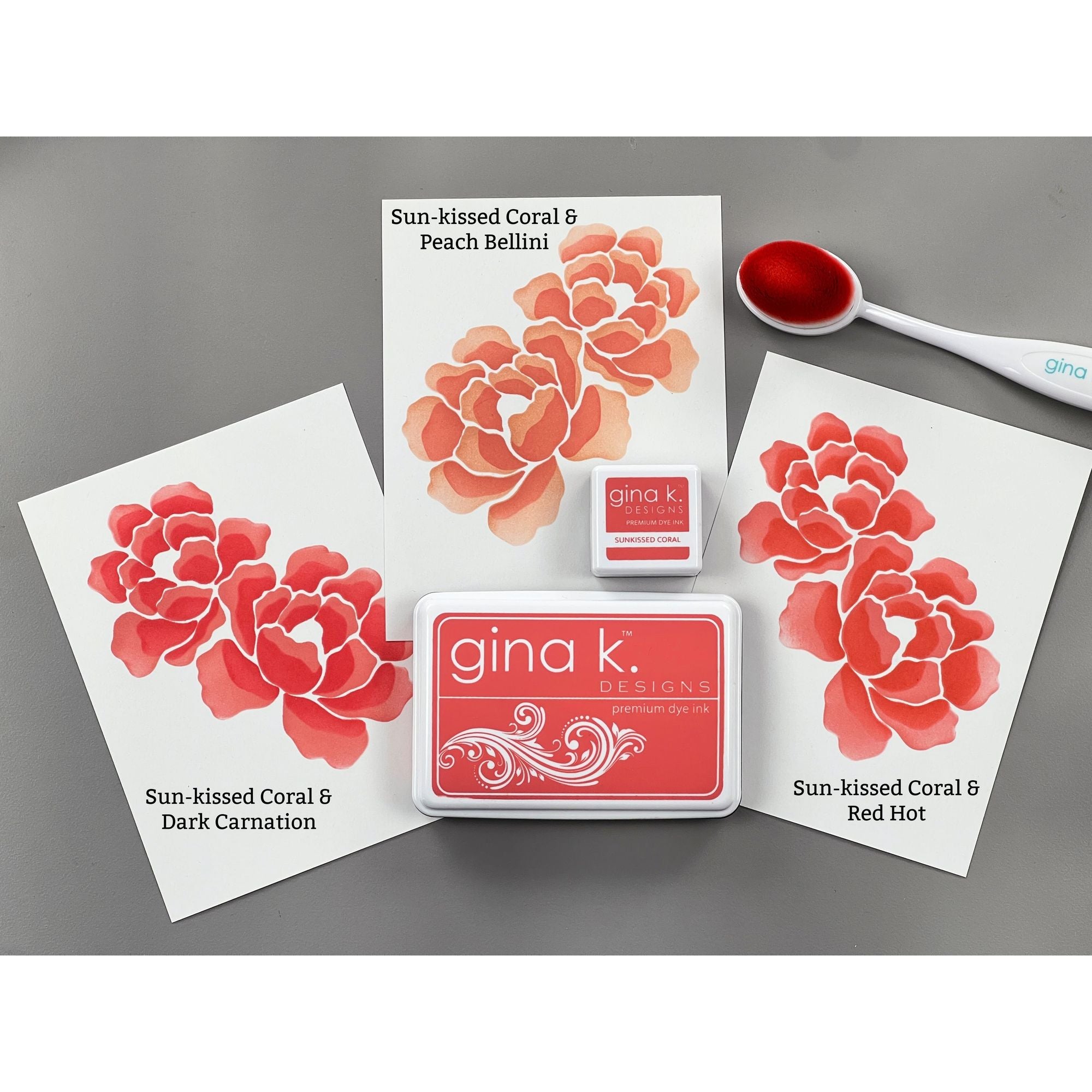 Gina K Designs Sunkissed Coral Blending Ink Pad Bundle sample