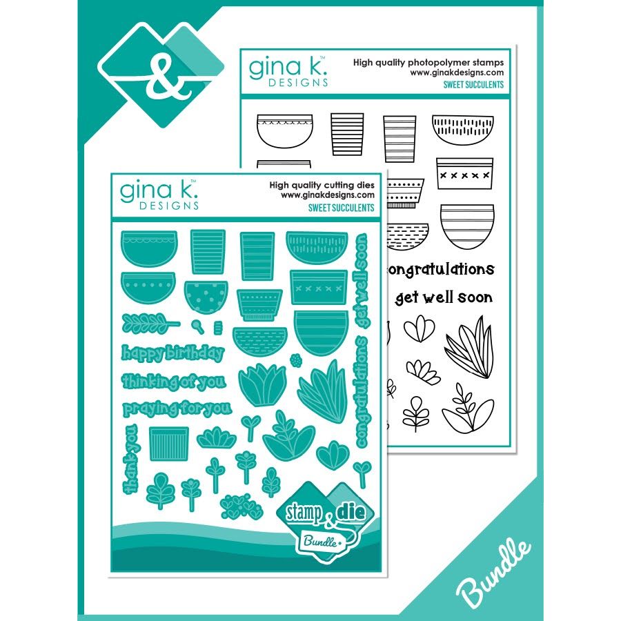 K☺︎ Gina K Designs Sweet Succulents Stamps and Dies Bundle bsdie0503