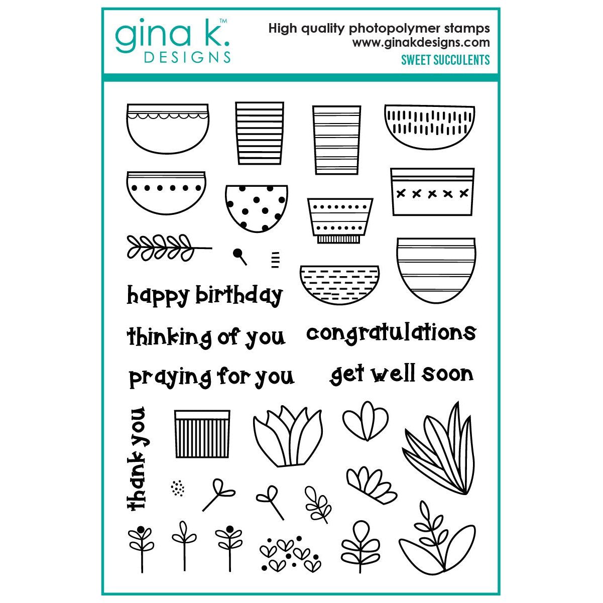 congratulations succulents Gina K. Designs - Clear Stamps & Dies