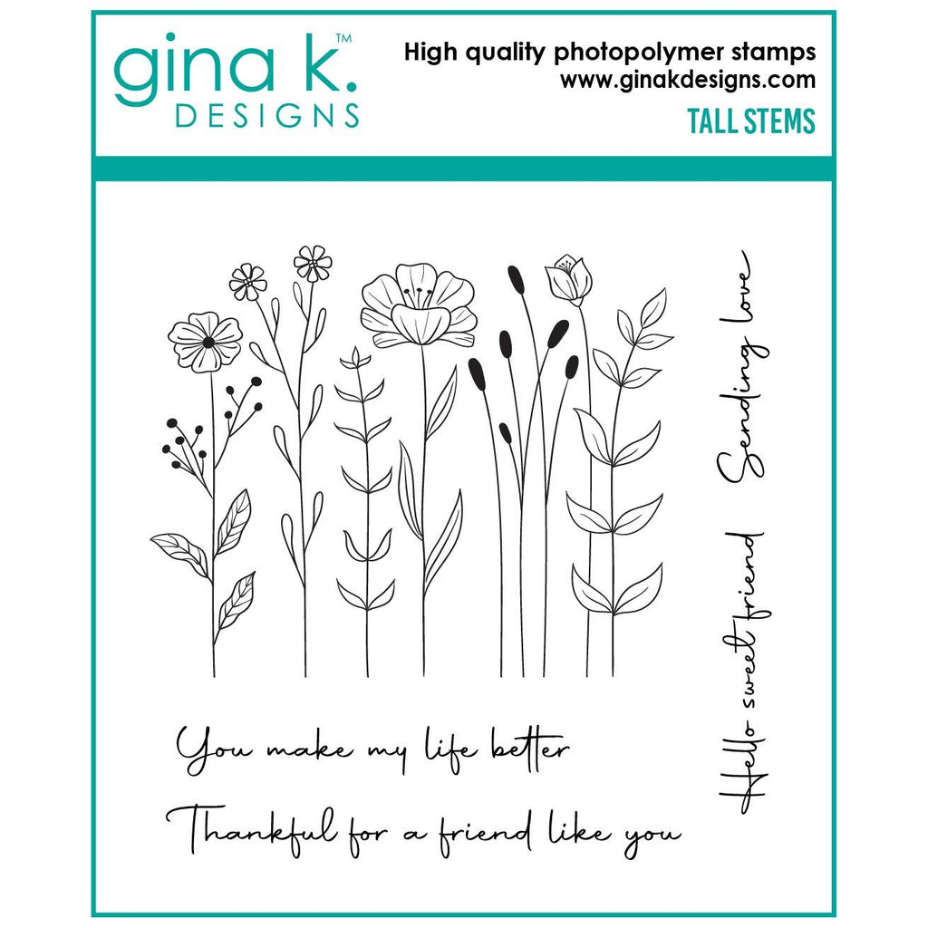 Gina K Designs Tall Stems Stamps gkd260