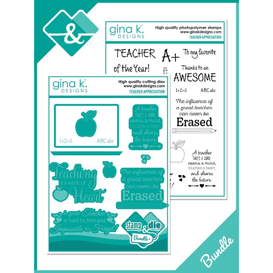 Gina K Designs Teacher Appreciation Stamps and Dies Bundle dwdie0518
