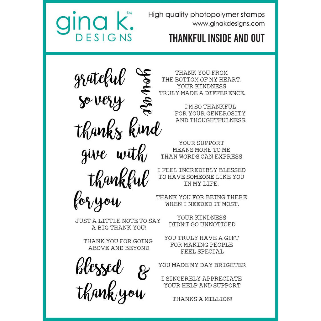 Gina K Designs Thankful Inside and Out Stamps bs82