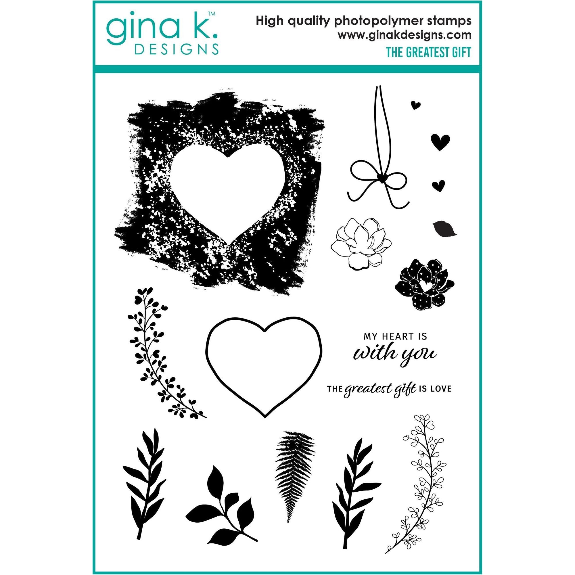 Gina K Designs The Greatest Gift Stamps and Dies Bundle lhdie0483 stamps only