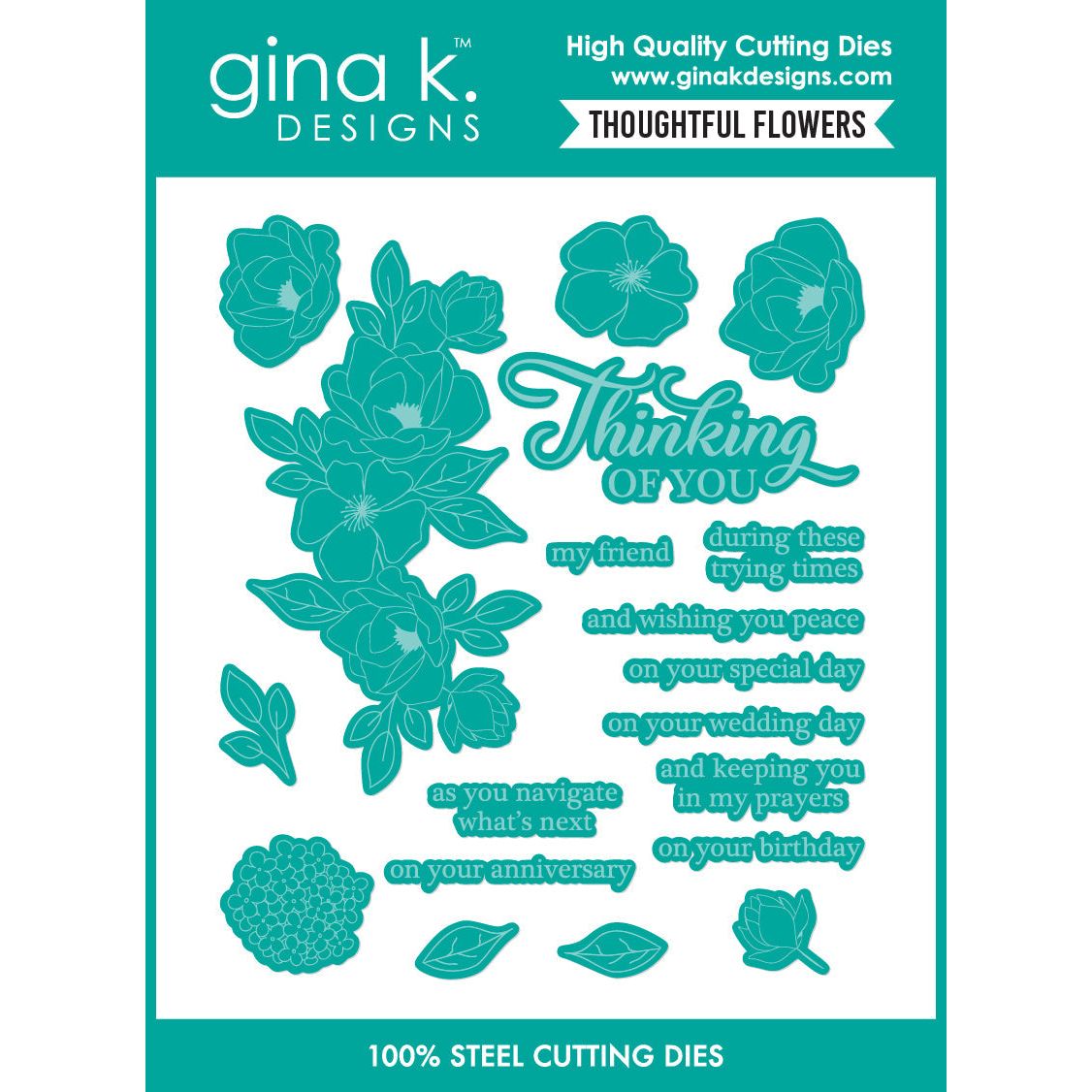 Gina K Designs Thoughtful Flowers Coordinating Dies gkdie0446