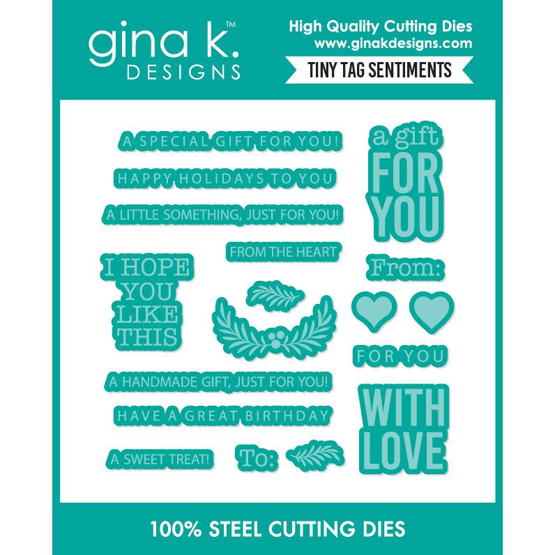 Gina K Designs Tiny Tag Sentiments Dies die0727