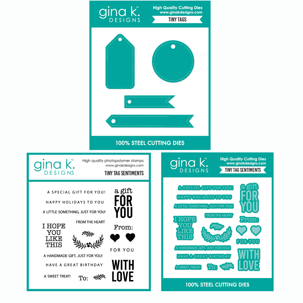 Gina K Designs Tiny Tags and Sentiments Stamp and Dies