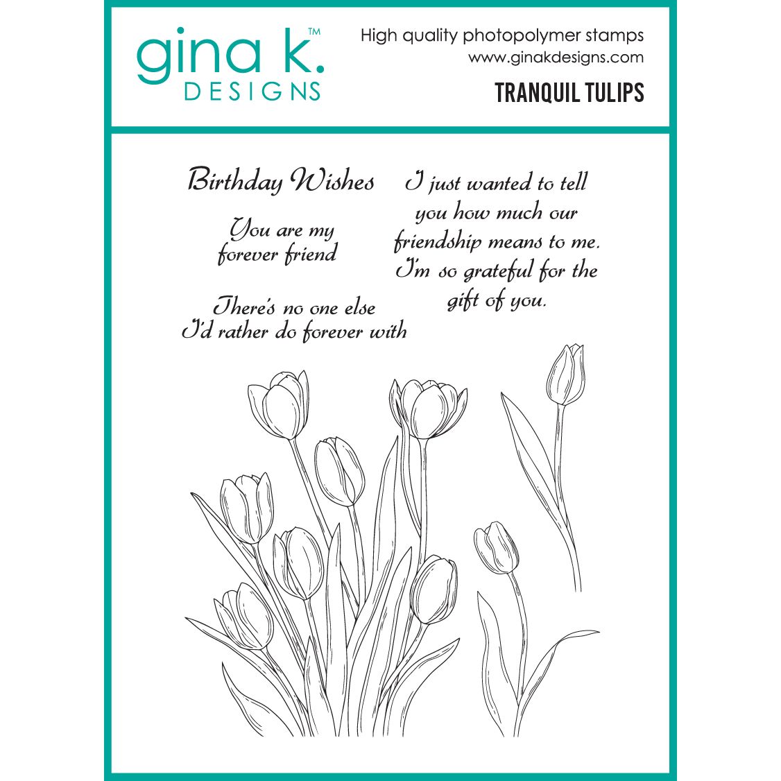 Gina K Designs Tranquil Tulips Stamps hs79