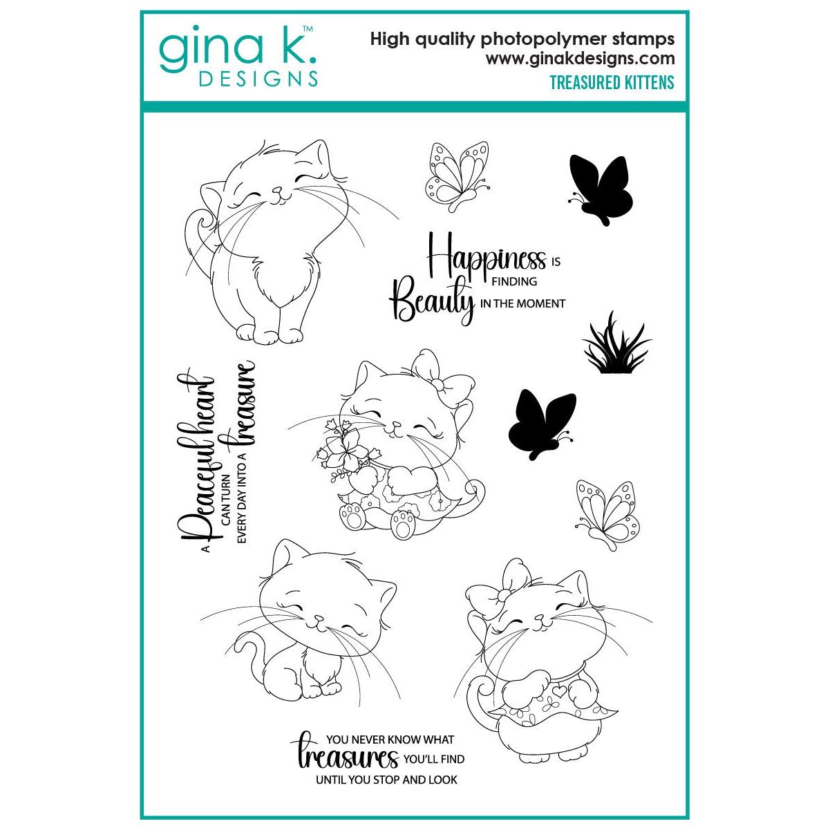 Gina K Designs Treasured Kittens Stamps dg10