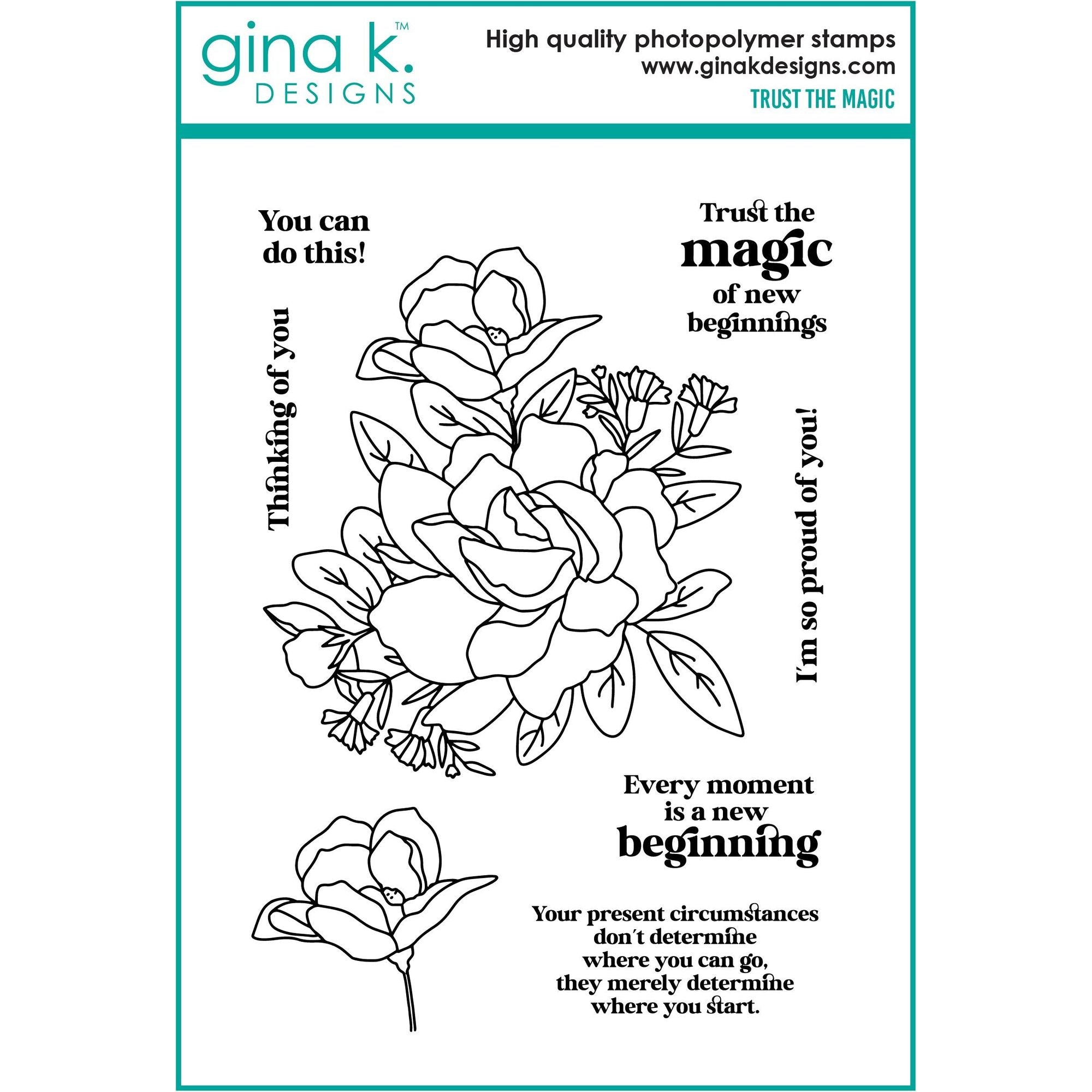 Gina K Designs Trust the Magic Stamps and Dies Bundle asdie0492 stamps only