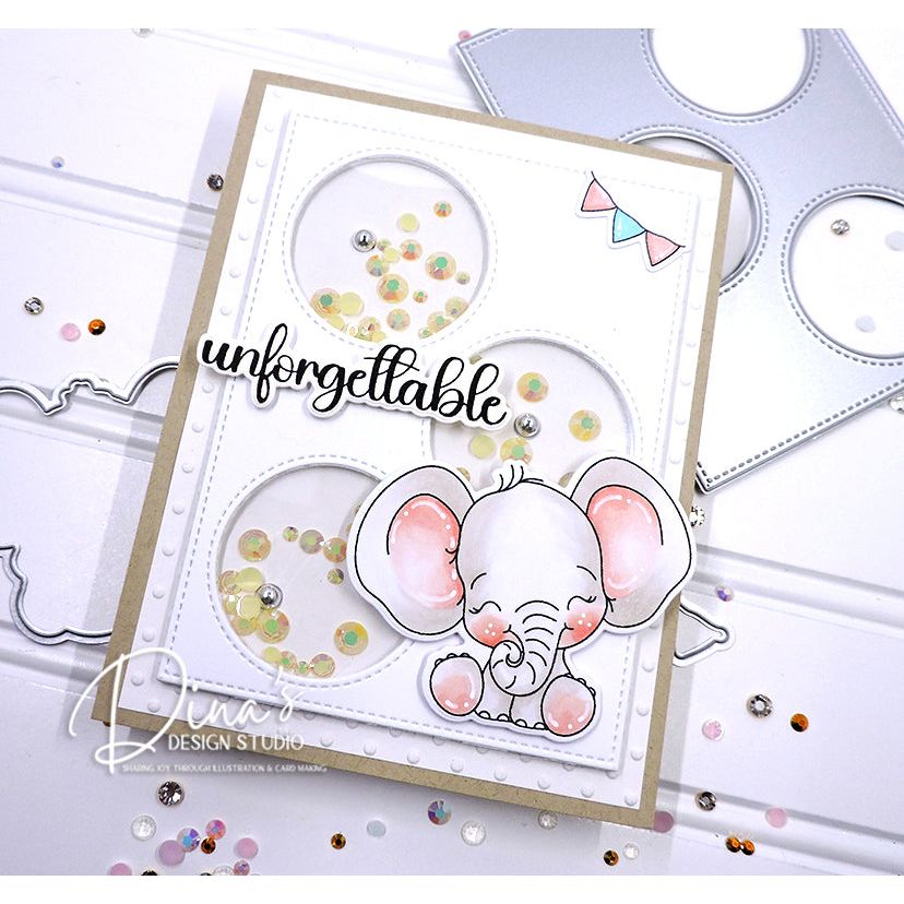 Gina K Designs Unforgettable Gentle Giants Stamps dg09 elephants