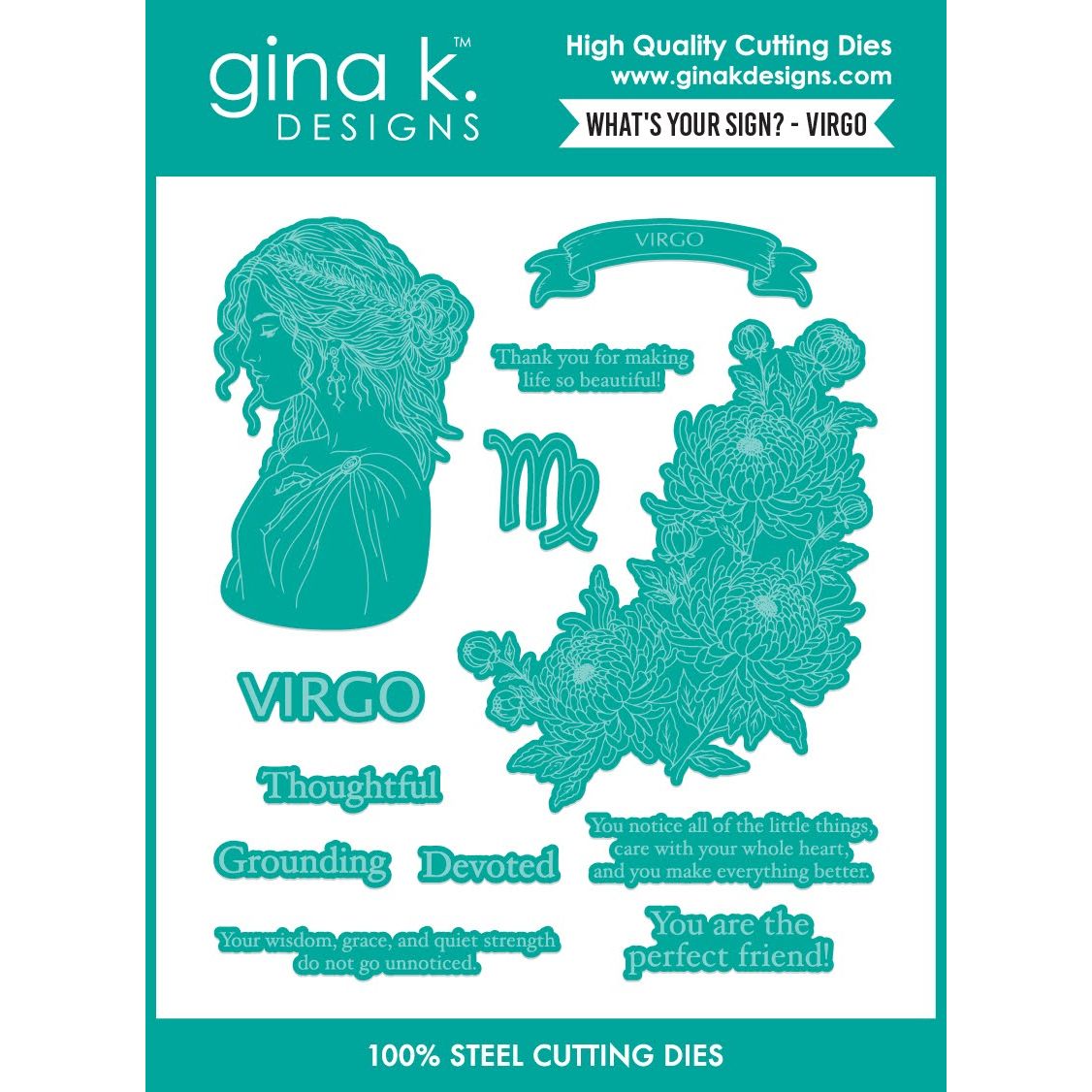 Gina K Designs What's Your Sign Virgo Dies die0810