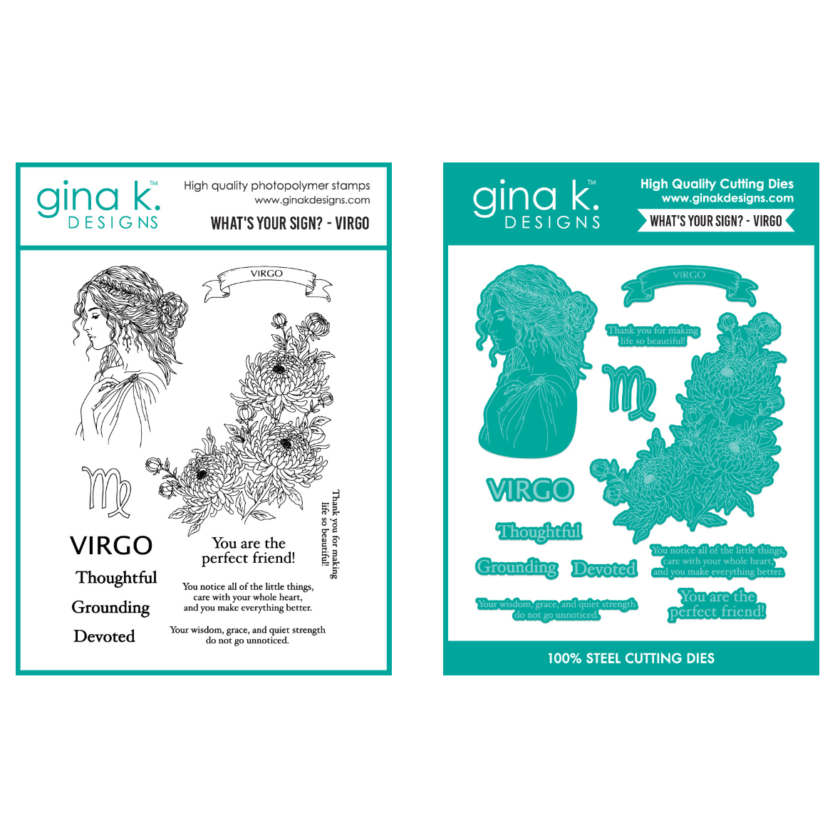 Gina K Designs What's Your Sign? Virgo Stamps and Dies