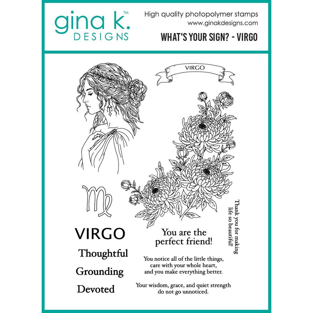 Gina K Designs What's Your Sign Virgo Stamps as59