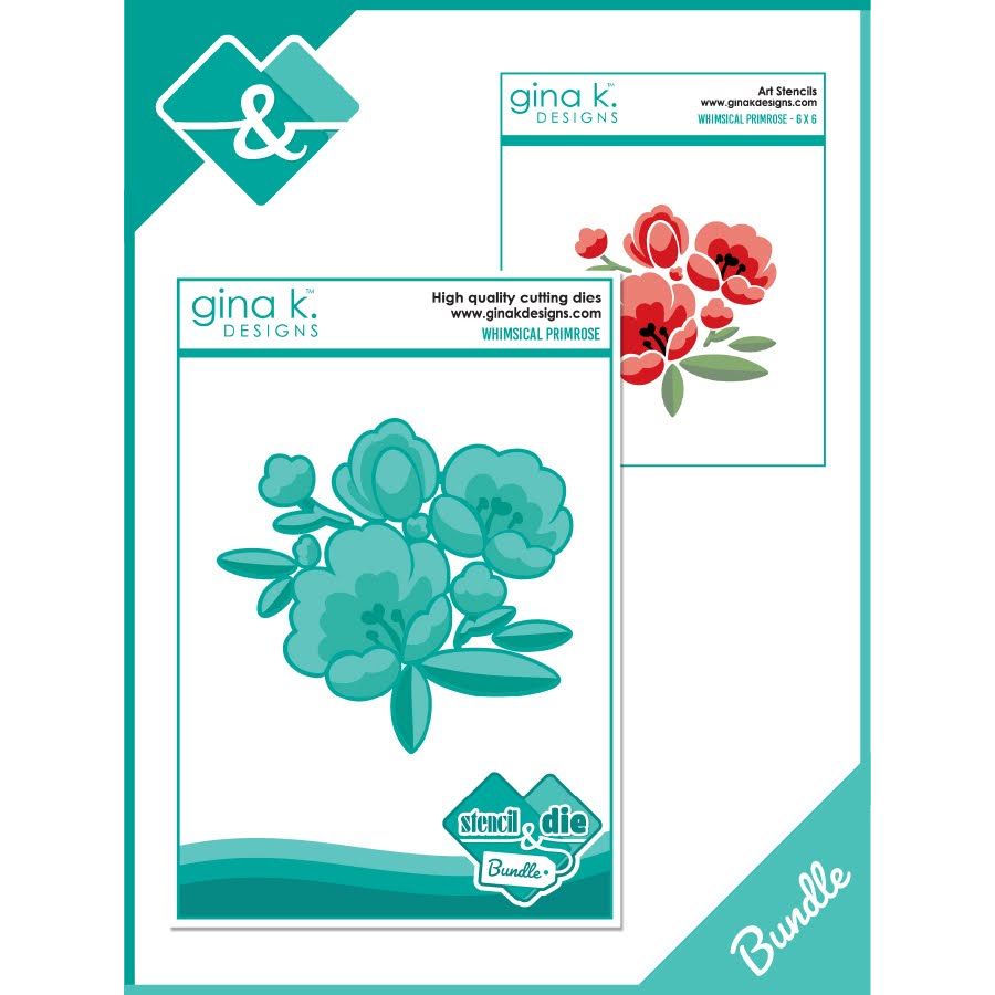 Gina K Designs Whimsical Primrose Dies and Stencils Bundle die0525