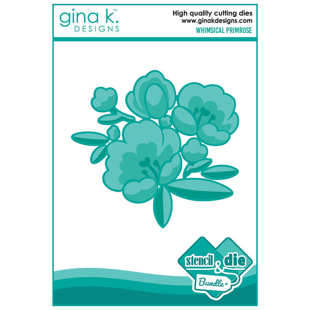 Gina K Designs Whimsical Primrose Dies and Stencils Bundle die0525 dies only