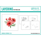 Gina K Designs Whimsical Primrose Dies and Stencils Bundle die0525 stencils only