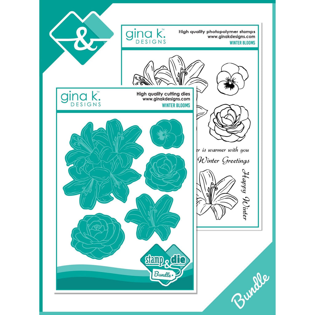 Gina K Designs Winter Blooms Stamps and Dies Bundle hsdie0466