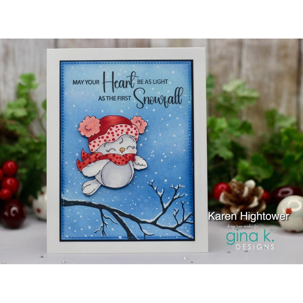 Gina K Designs Winter Tweetings Stamps and Dies Bundle dgdie0467 snowfall