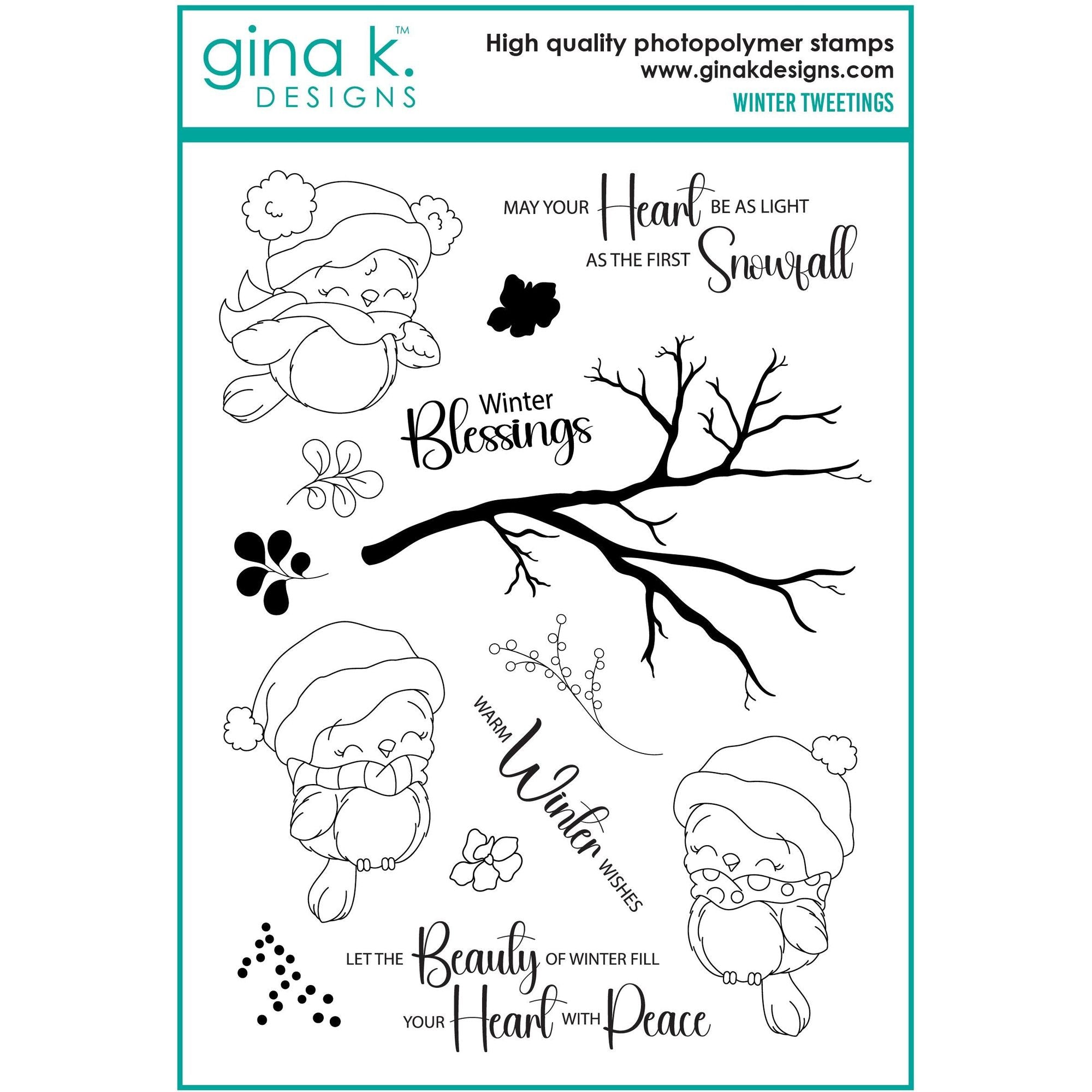 Gina K Designs Winter Tweetings Stamps dg07